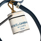 Dolce & Gabbana White Calf Leather Logo Flip Holder Strap Airpods Case