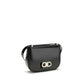 Ferragamo Black Calf Leather Bos Taurus Shoulder Bag