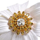 Dolce & Gabbana White Yellow Silk Blend Floral Crystals Diadem Headband