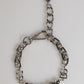 Dolce & Gabbana Silver Tone Chain Lobster Clasp Logo Gray Pearls Bracelet