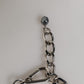 Dolce & Gabbana Silver Tone Chain Lobster Clasp Logo Gray Pearls Bracelet