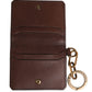 Dolce & Gabbana Brown Leather Logo Embossed Key Chain Card Holder Wallet
