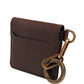 Dolce & Gabbana Brown Leather Logo Embossed Key Chain Card Holder Wallet