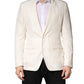 Dolce & Gabbana White Cotton Single Breasted Jacket Blazer