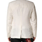 Dolce & Gabbana White Cotton Single Breasted Jacket Blazer