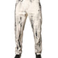 Dolce & Gabbana White Distressed Paint Print LooseDenim Jeans