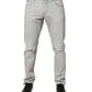 Dolce & Gabbana Light Gray Ripped Cotton Regular Denim Jeans