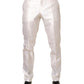Dolce & Gabbana White Silk Satin Dress Formal Trouser Pants