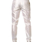 Dolce & Gabbana White Silk Satin Dress Formal Trouser Pants
