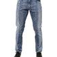 Dolce & Gabbana Two Tone Blue Cotton Regular Men Denim Jeans