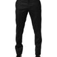 Dolce & Gabbana Black Wool Skinny Men Dress Trouser Pants