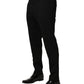 Dolce & Gabbana Black Wool Skinny Men Dress Trouser Pants