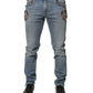 Dolce & Gabbana Blue Embellished Loose Cotton Men Denim Jeans
