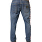 Dolce & Gabbana Blue Cotton Drawstring Straight Denim Jeans