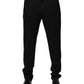 Dolce & Gabbana Black Wool Skinny Men Dress Trouser Pants