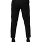 Dolce & Gabbana Black Stripes Wool Dress Formal Trouser Pants