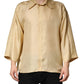 Dolce & Gabbana Yellow Silk Button Down Men Oversize Shirt