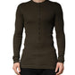 Dolce & Gabbana Brown Cotton Buttoned Henley Pullover Sweater