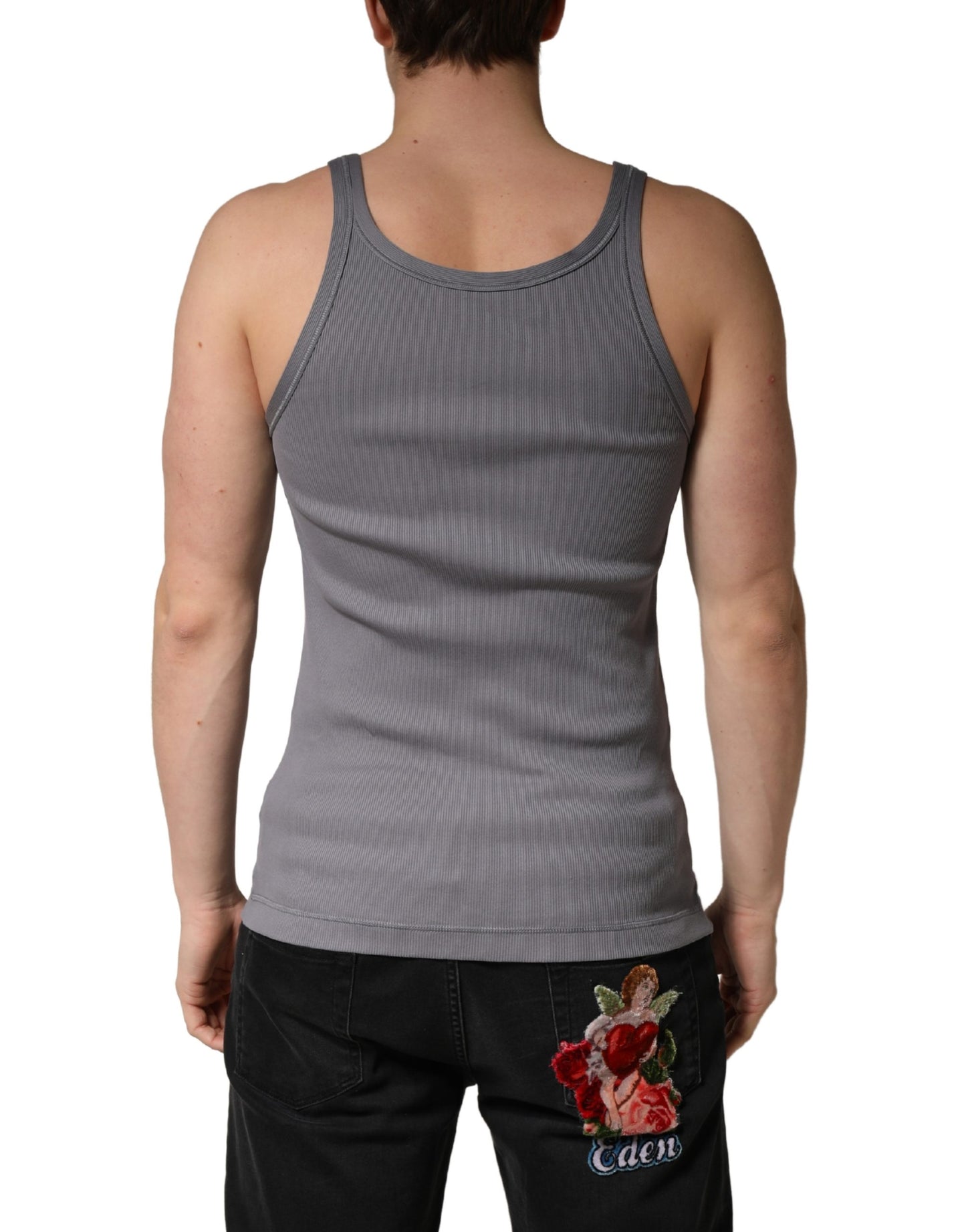Dolce & Gabbana Gray Sleeveless Round Neck Tank Top T-shirt