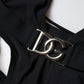 Dolce & Gabbana Black DG Nylon One-Piece Swimsuit Swimwear