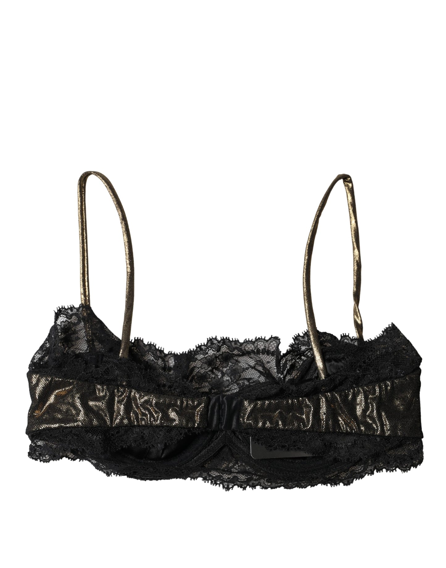 Dolce & Gabbana Black Silk Underwired Balconnet Bra Underwear