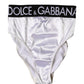 Dolce & Gabbana White Logo Brief High Waist Panty Underwear