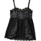 Dolce & Gabbana Black Silk Lace Trim Lingerie Top Underwear
