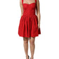Dolce & Gabbana Red Cotton A-Line Sleeveless Mini Dress