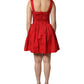 Dolce & Gabbana Red Cotton A-Line Sleeveless Mini Dress
