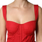 Dolce & Gabbana Red Cotton A-Line Sleeveless Mini Dress