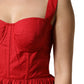 Dolce & Gabbana Red Cotton A-Line Sleeveless Mini Dress