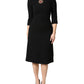 Dolce & Gabbana Black Wool Sacred Heart Patch Midi Dress