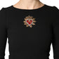 Dolce & Gabbana Black Wool Sacred Heart Patch Midi Dress