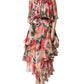 Dolce & Gabbana Multicolor Floral Silk Layered Maxi Dress