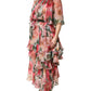 Dolce & Gabbana Multicolor Floral Silk Layered Maxi Dress