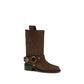 Ganni Brown Calf Leather Bos Taurus Lace-Up Boots
