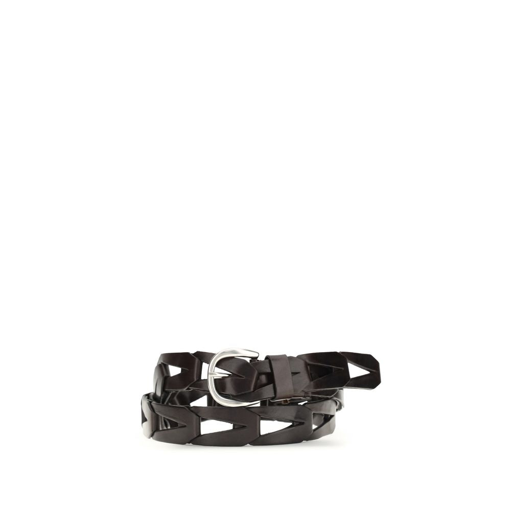 P.A.R.O.S.H. Black Calf Leather Bos Taurus Belt