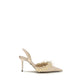 MACH & MACH Beige Silk High Heel Pumps