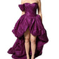 Dolce & Gabbana Purple Strapless A-line Asymmetric Dress