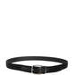 Dolce & Gabbana Men Black Classic Leather Metal Buckle Belt