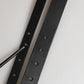 Dolce & Gabbana Black Double Strap Leather Silver Buckle Belt