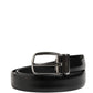 Dolce & Gabbana Men Black Classic Leather Metal Buckle Belt