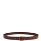 Dolce & Gabbana Men Brown Classic Leather Metal Buckle Belt