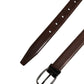 Dolce & Gabbana Men Brown Classic Leather Metal Buckle Belt