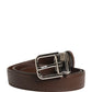 Dolce & Gabbana Belt Men Brown Classic Leather Metal Buckle Belt
