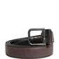 Dolce & Gabbana Men Brown Classic Leather Metal Buckle Belt