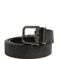 Dolce & Gabbana Men Black Classic Leather Metal Buckle Belt