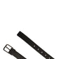 Dolce & Gabbana Men Black Classic Leather Metal Buckle Belt