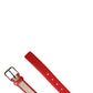 Dolce & Gabbana Men Beige Red Woven Leather Metal Buckle Belt