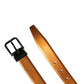 Dolce & Gabbana Men Brown Classic Leather Metal Buckle Belt